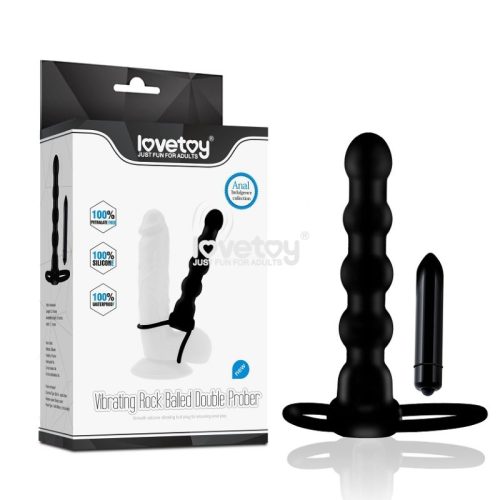 Evatoy Çift Kavrama Halkalı Titreşimli 14 cm Anal Plug Vibratör Mastürbatör