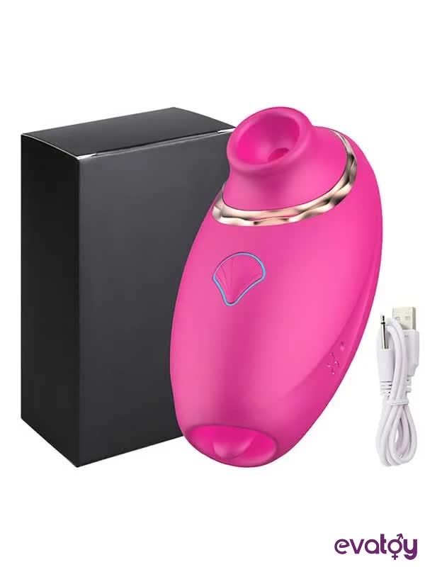 Evatoy Vakum Dalgalı ve Dil Özellikli Şarjlı Titreşimli Orgazm Vibratörü