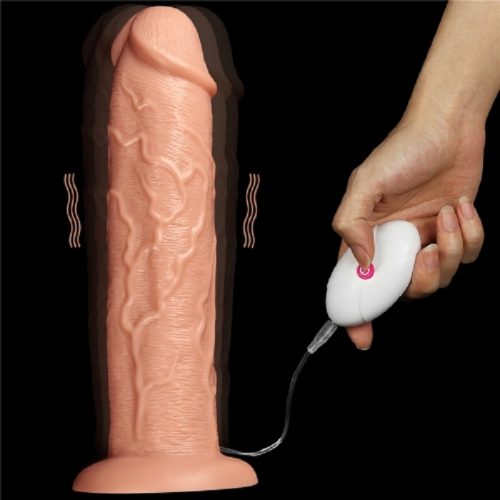 Evatoy Yeni Nesil Çift Katmanlı 26,6 cm Realistik Titreşimli Vibratör Kalın Dildo