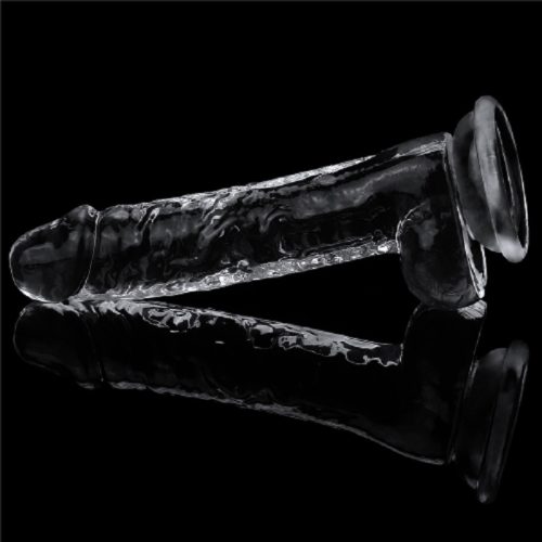 Evatoy Yeni Nesil 19 Cm Ultra Soft Vantuzlu Şeffaf Damarlı Penis Dildo