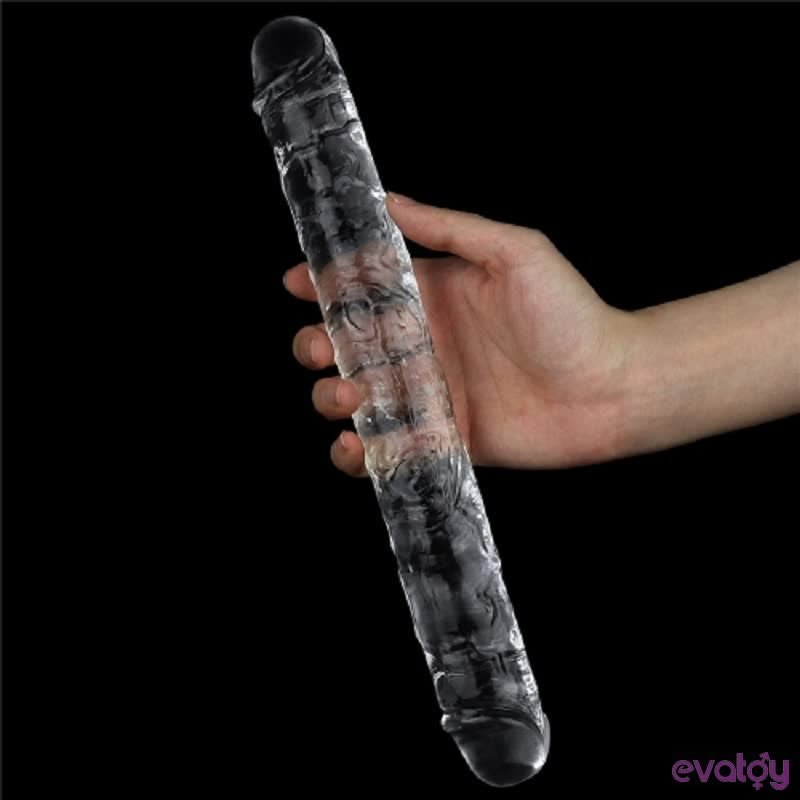 Evatoy Yeni Nesil 30 Cm Ultra Soft Çift Taraflı Şeffaf Dildo