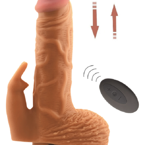 23 cm Klitoris Uyarıcı Yukarı Aşağı Rotasyonlu Silikon Vibratör Penis – SM-LS-44003T