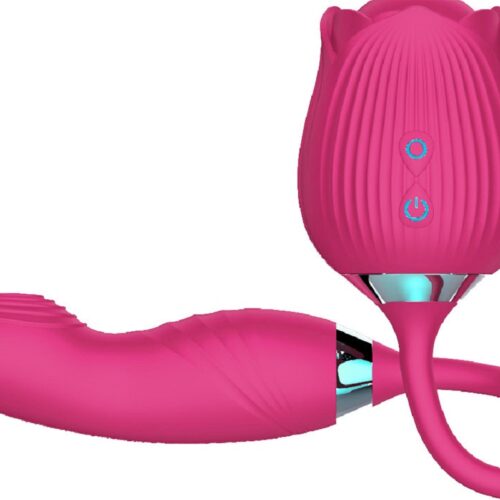 Erotica Sucker Rose Titreşimli G-Spot Tapping ve Klitoris Emiş Güçlü 3 In 1 Vibratör – XM362