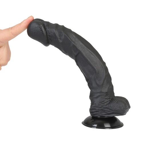 25 cm Siyah Vantuzlu Realistik Penis Anal Vajinal Dildo – XM234S