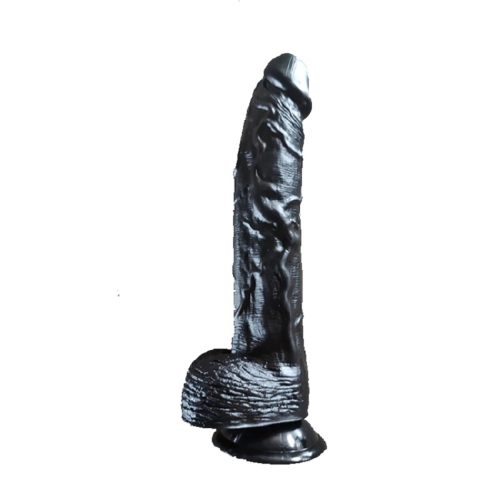 Evatoy 31 cm Realistik Büyük Boy Vantuzlu Siyah Penis Dildo