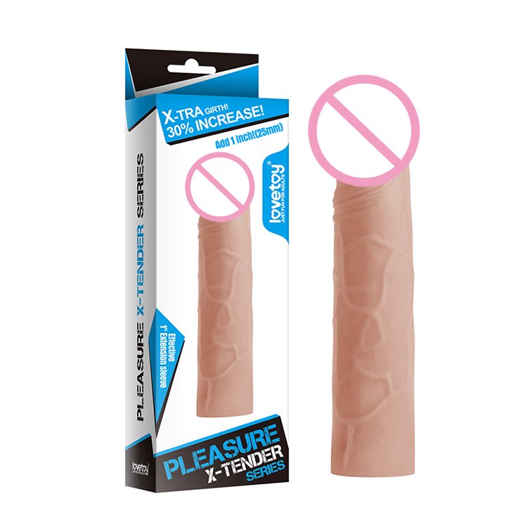 Gerçekçi Damarlı ve 2.5 cm Uzatmalı Esnek Penis Kılıfı