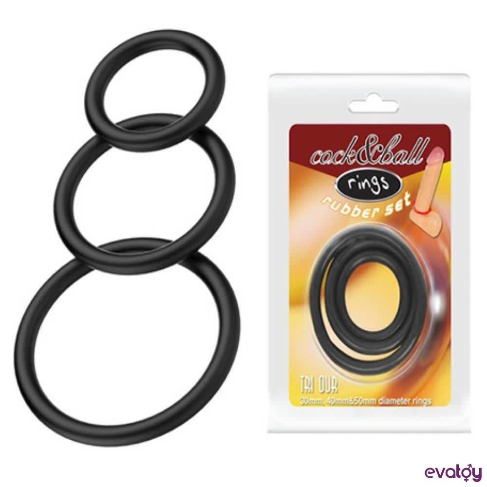 Evatoy Ball Süper Penis Halkası Seti 3 Farklı Boyutta Halka Set