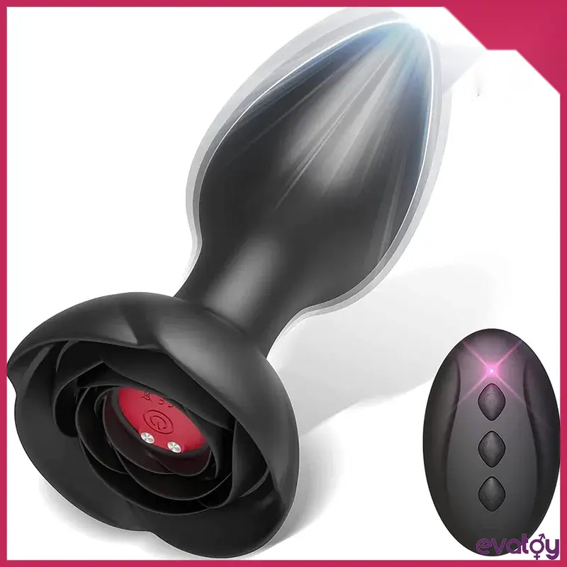 Black Dotted Titreşimli Kumandalı Anal Plug