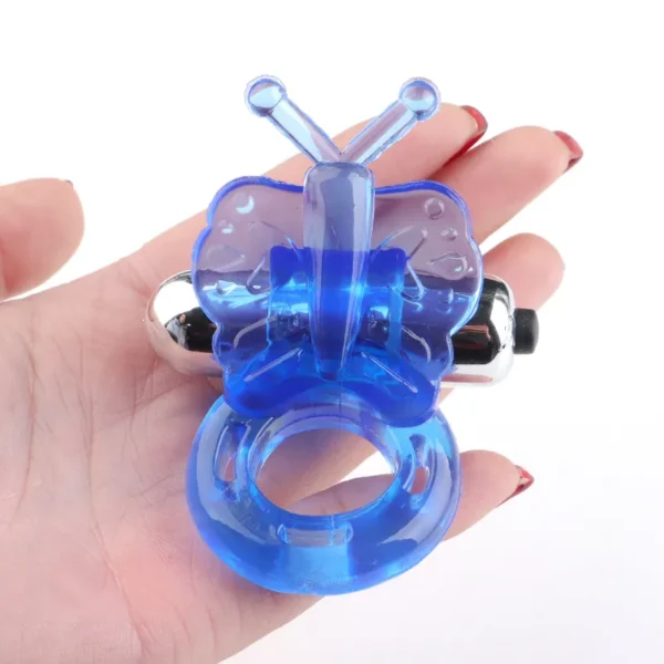 Butterfly Jelly Titreşimli Silikon Kelebek Penis Halkası - Görsel 5
