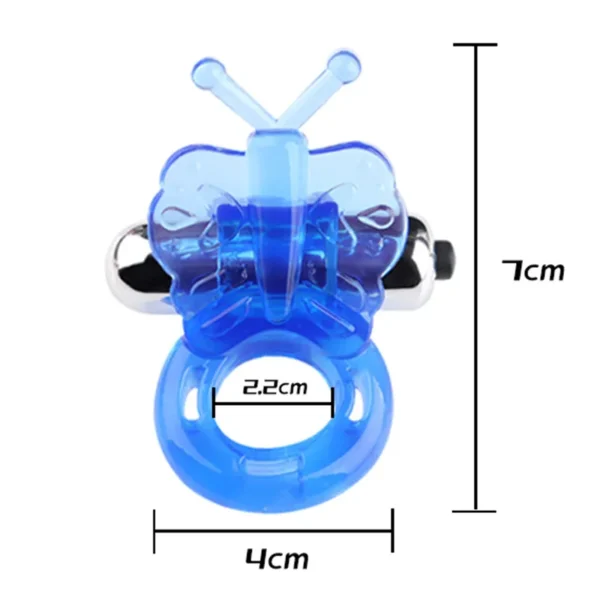 Butterfly Jelly Titreşimli Silikon Kelebek Penis Halkası - Görsel 4