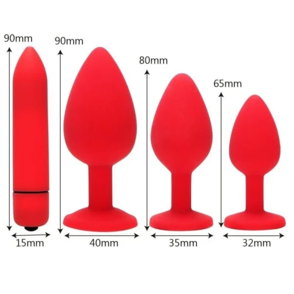 Evatoy Diamond Vibratörlü Anal Plug Seti - Görsel 5