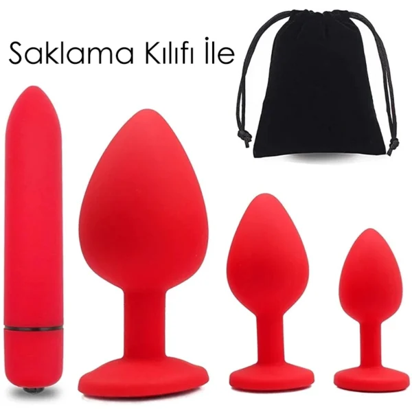 Evatoy Diamond Vibratörlü Anal Plug Seti - Görsel 3