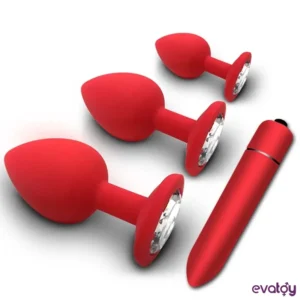 Evatoy Diamond Vibratörlü Anal Plug Seti