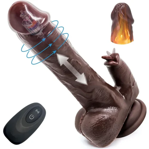 Evatoy Tongued Dark Hareketli Isıtmalı Rotasyonlu Titreşimli Dildo