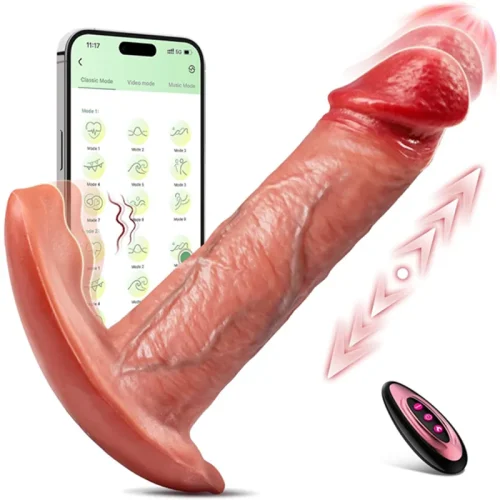 Evatoy Wearable Hareketli Isıtmalı telefon Kontrollü Dildo