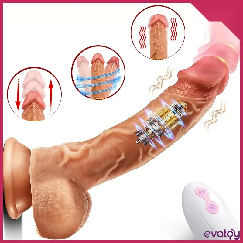 King 22 Cm İleri Geri Hareketli Oynar Başlı Vibratör