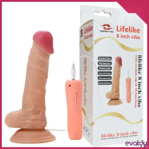 Life Like 20 Cm 360° Oynar Başlı Titreşimli Vibratör