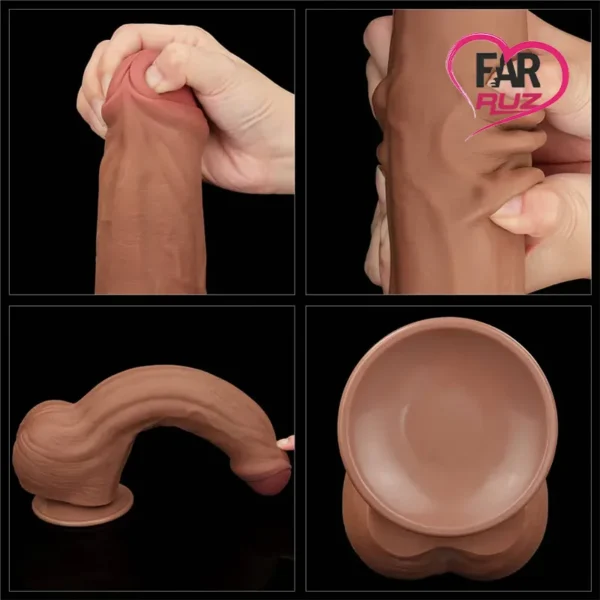 Lovetoy 29 Cm Çift Katmanlı Kayar Derili Melez Dildo - Görsel 2