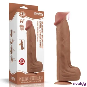 Lovetoy 36 Cm Çift Katmanlı Kayar Derili Melez Dildo