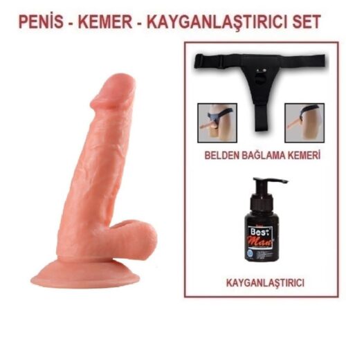 17 cm Belden Bağlamalı Realistik Vantuzlu Dildo Penis – SM0151B