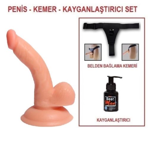 Evatoy 13 cm Belden Bağlamalı Realistik Dildo Penis Set