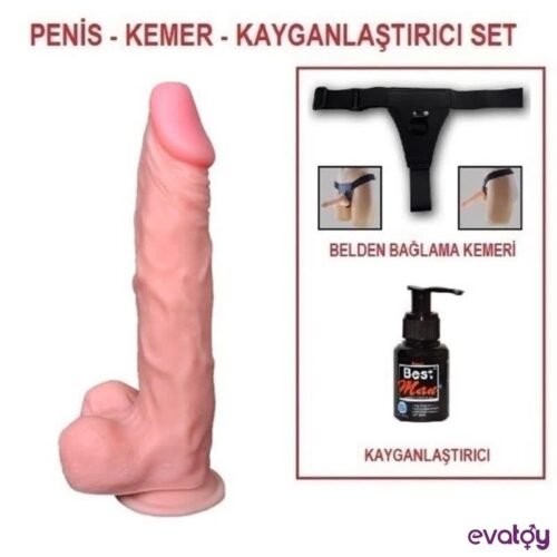 Evatoy 21 cm Belden Bağlamalı Gerçekçi Dildo Penis Set