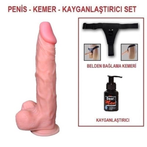 Evatoy 21 cm Belden Bağlamalı Gerçekçi Dildo Penis Set