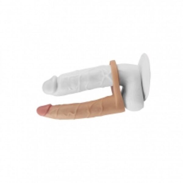 Evatoy 17,8 cm Realistik Titreşimli Anal Dildo &amp; Penis Halkası - Görsel 2