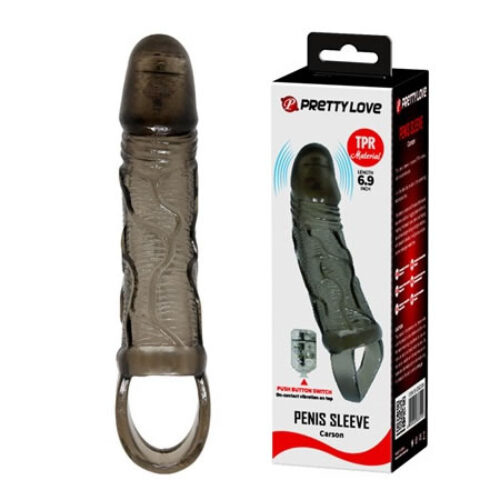 Titreşimli Penis Kılıfı 5cm Dolgulu Uzatmalı Prezervatif Vibratör – SM1190