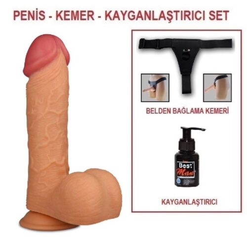 24,5 cm Belden Bağlamalı Gerçekçi Kalın Dildo Penis – King Sized – SM2206B