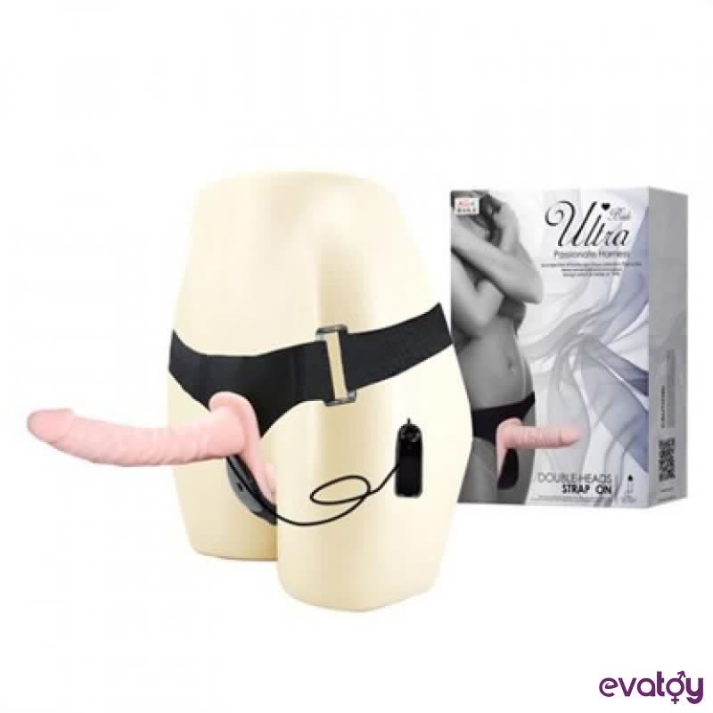 Evatoy Ultra Çift Taraflı Titreşimli Belden Bağlamalı Strap On