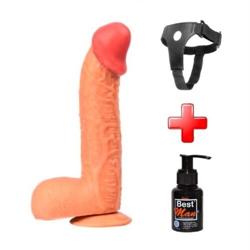 Belden Bağlamalı 27,5 cm Dev Boy Realistik Vantuzlu Dildo Penis – SM7236B