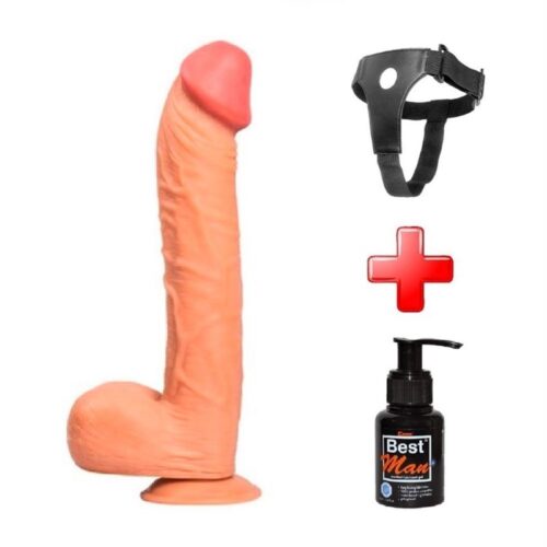 Belden Bağlamalı 31,5 cm Dev Boy Realistik Vantuzlu Dildo Penis – SM7237B