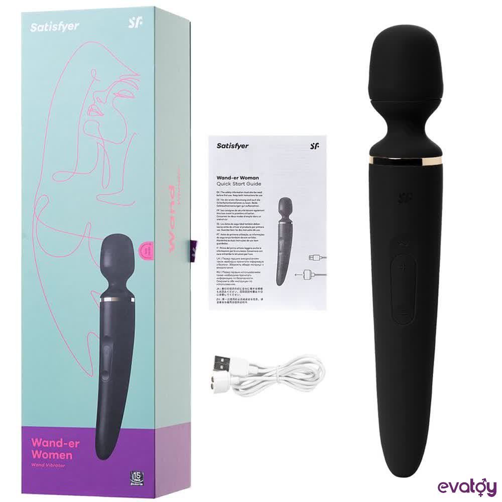 Evatoy Satisfyer Wand-er Woman 34 Cm Siyah/Gold Vibratör