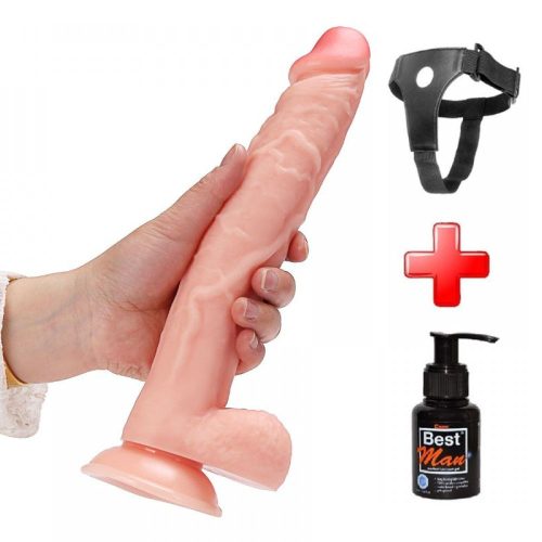 Evatoy 28,5 cm. Belden Bağlamalı Büyük Boy Vantuzlu Dildo Penis