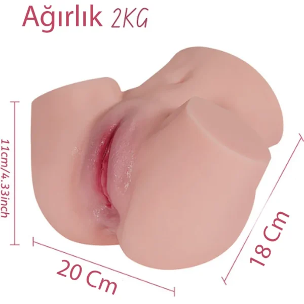 Yasha 2 Kg Titreşimli Anal ve Vajinal Kalça Mastürbatör - Görsel 6